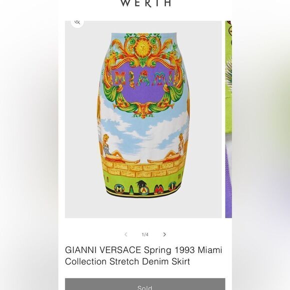 Versace Dresses & Skirts - Versace “ Miami” collection very rare 1993 skirt, M